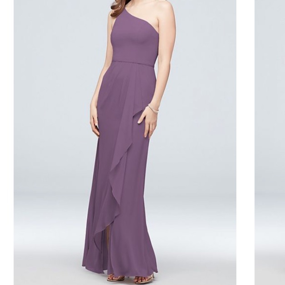 NWT One Shoulder with Ruffled Slit